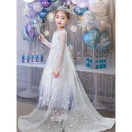 Elsa Princess Dress Girls Elsa Dress Disney Elsa Cloak Dress Floor Long Dress Clothes Summer Dress