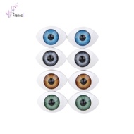 [freneci] 8pcs 12mm Plastic Iris Oval Hollow Eyes Eyeballs for Dollfie Doll DIY Accs