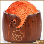Wood Crocheting Bowl Sturdy Large Capacity Wood Crochet Holder Bowl for Crafting Lovers SHOPSKC1256