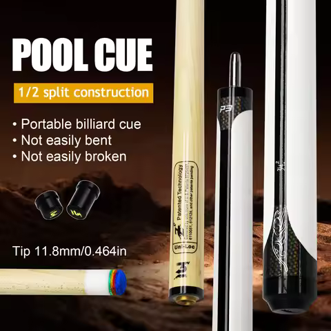 PREOIADR58.34in P3 White Panther Pool Cues Maple Low deflection 11.8cm for 9-Ball Carom Competition 
