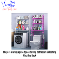 Von Bonjour (Stainless Steel)Toilet Rack Washing Machine Rack Toilet Rack Shelf Rack Bathroom Organi