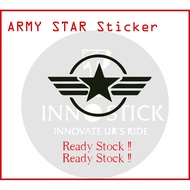 Creative Sticker Design ARMY STAR for Sticker Motor Helmet Trunk