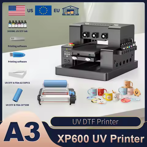 UV Printer L805/XP600 UV Flatbed Printer Machine Impresora A4 A3 UV Printer For Bottle Pen Wood Meta