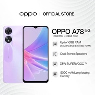 5 Years Warranty | OPPO A78 5G Smartphone 12GB RAM + 512GB ROM | 33W SUPERVOOC | 50MP AI Dual Camera | 8GB Extended RAM