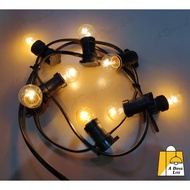 [WITH BULB] String Light Twin Flat Wedge Holder 5W Clear Warm Light Ping Pong Bulb Burger Stall Lamp