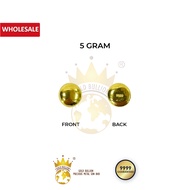 Pure Gold 9999 Fine Gold Bean 5 gram (High Polish) (Free Bottle)