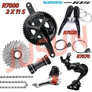 Shimano 105 R7000 R7020 2x11 Speed Hydraulic Disc Brake Set R7020 Shifter R7070 Hydraulic Disc Brake