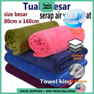 TOWEL TUALA MANDI BESAR 100% SERAP AIR EXTRA LARGE PALING SERAP MICROFIBER 80CM x 160CM