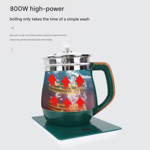 Tea Maker 1.8 Liter Decoction Pot Glass Flower Teapot Multi-Functional Electric Water Kettle Portabl