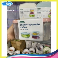 Set of 9 square food boxes Hokori 6529 heat resistant from -20 degrees to 120 degrees Celsius