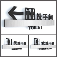 3D Sign Toilet WC Washroom Toilet Acrylic Sign Minimalist Toilet Signage Restroom with Arrow Sign Ba