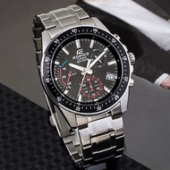 Win Watch Shop นาฬิกา Casio Edifice รุ่น EFV-540D-1A นาฬิกาผู้ชาย สายแสตนเลส โครโนกราฟ หน้าปัดดำ - ของแท้ 100% ประกัน CMG 1 ปี