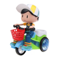 Baby Musical Stunt Bike Electric Rotating Tricycle with Flashing Light Universal Wheel Toddler Girls Boys Birthday Gift