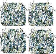 Magpie Fabrics Outdoor/Indoor 17"x16"x2" Chair Cushions with Ties Set of 4, Waterproof All Weather U