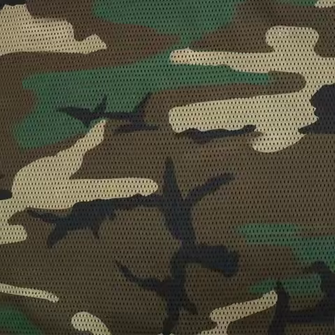 Polyester 120GSM M81 Woodland Camouflage Mesh Fabric Lightweight Bird's Eye Cloth Bandana Scarf DIY