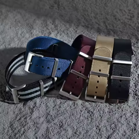 One Piece Style Fabric Watch Band 20mm 22mm Sport Seatbelt Nylon Watch Strap Men's Belt for Seiko Om
