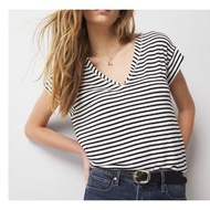 [W.H.B.M, F0rM3]V - Neck Power Tee Short Sleeves - Striped Blue