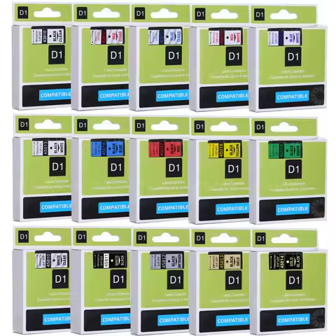CIDY Multicolor 45013 40913 43613 45018 40918 45016 Compatible 12MM Dymo D1 Label Tapes for Dymo LM1