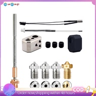 For Prusa I3 MK4 Extruder Hotend+E3DV6 Brass Nozzle 0.4mm+3x Bimetallic Nozzle 24V 40W Heating Rod K