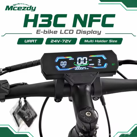 UART2 H3C Electric Bike LCD NFC Display Bicycle Computer 24/36/48/60/72V Odometer Accurate Waterproo