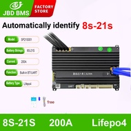 JBD บลูทูธอัจฉริยะ BMS 48V 16S LiFePo4 120A 200A 150A 24V 8S Li-Ion 72V 20S แบตเตอรี่ลิเธียม36V 60V 