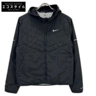 Nike DD5645-010 黑色合成填充跑步夾克，M 碼 [二手]