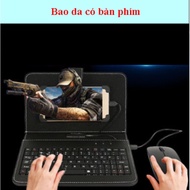 Leather case + Keyboard + Mouse for Smart Phones from 4-6.4 inches