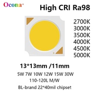 High CRI Ra98 COB LED Chip Array 020 SDCM3 13*13mm 3W 5W 10W 15W 18W 30W Warm White Chips Lamp SpotL