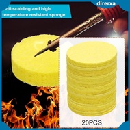 [Direrxa] Pack of 20 Round Soldering Sponges, Yellow, 5 Cm (2 Inches), Easy to Use, for Cleaning Sol