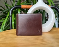 咖啡色植鞣牛皮短夾 真皮皮夾 男士錢包 男用銀包 免費刻字