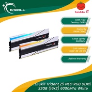 G.SKILL TRIDENT Z5 NEO RGB DDR5 Desktop Memory 64GB (32x2) 6000Mhz - White