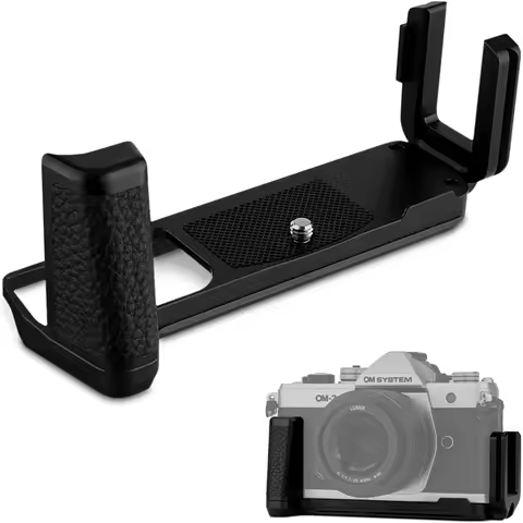 Haoge HG-OM3 Camera Bracket Holder Hand Grip for OM SYSTEM OM-3 Camera fit Arca Swiss Kirk RRS Benro