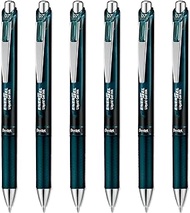 Pentel EnerGel XM Special Edition - BL77 A2-0.7mm Tip Nib - Retractable Liquid Gel Ink Rollerball Pen - 54% Recycled (Pack of 6, Indigo Black)