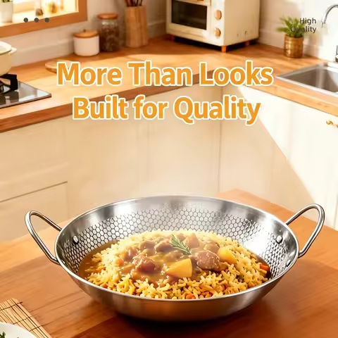 1pc 29cm/11.42inch stainless steel honeycomb skillet non-stick with handle scratch-resistant cooking