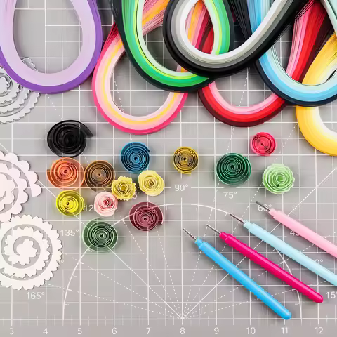 100strips/pack Gradient Color Quilling Paper Strips Set Paper Quilling Tools for DIY Origami Handmad