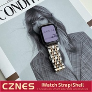 《Ready Stock》For iWatch Strap Seven beads strap Stainless steel strap IWatch9 8 SE 10 44mm 40mm 45 4