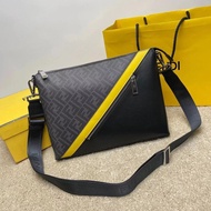 [Total Package]? Support Counter Contrast Fendi Fendi Men's Shoulder Messenger Bag New Style Fendi F