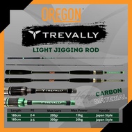 Oregon Trevally 180 PE 2-4 and PE 3-5 Carbon Solid Light Jigging Rod