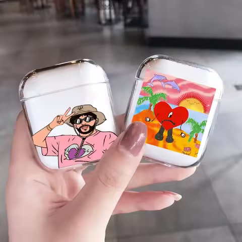 Yo Perreo Sola Bad Bunny Maluma Clear Earphone Case for Airpods Pro 3 Bluetooth Charging Box for Air