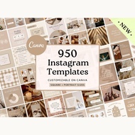 950+ Canva Instagram Templates Neutral Boho | Template IG Beige Brown Aesthetic untuk Post, Story