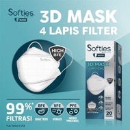 masker softies 3d mask surgical 20's