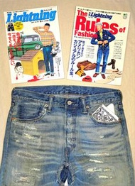 Levis 501® patchwork damaged vintage washing denim   32"腰圍