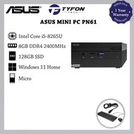 Asus Ultracompact Mini PC PN61 i5-8265U 8GB DDR4 RAM 128GB SSD Win 11 Home Desktop PC Computer (Refurbished)