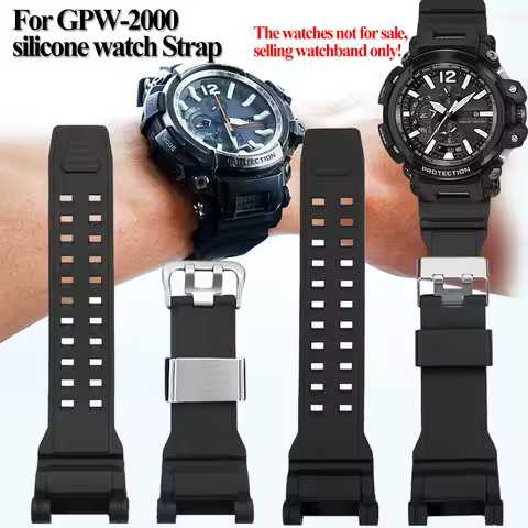 For Casio G-SHOCK 5502 GPW-2000 series Rubber Watch Strap GPW2000 Sports Waterproof Silicone Watchba