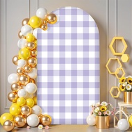 3.9ft 4.9ft 5.9ft 6.6ft 7.2ft Gingham Arch Backdrop Cover 2 Sided Elastic Fabric Arch Backdrop for B
