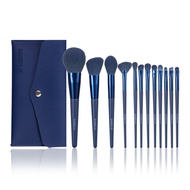 BAYBEYLA Makeup Brush Set ชุดแปรงแต่งหน้าขนนุ่มสีฟ้ารมควัน 12 ชิ้น แปรงไฮไลท์ แปรงคอนทัวร์ แปรงปัดแก