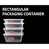 Clear Disposable Plastic Rectangular Container BPA FREE 50pcs A500 A650 A750 A1000 Tupperware Bekas 