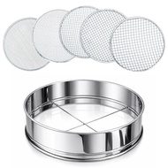 【SUNNY2015 SHIPPING】Garden Sieve Stainless Steel Frame Soil Sieve Garden Riddle 5 Interchangeable Fi