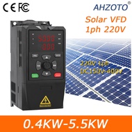 1ph อินเวอร์เตอร์พลังงานแสงอาทิตย์ VFD 220V 5.5KW 0.75KW เอาท์พุท DC150V-400V 3ph 220V ตัวควบคุมมอเต
