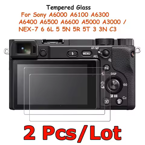 2Pcs Tempered Glass For Sony ILCE- A6000 A6100 A6300 A6400 A6500 A6600 A5000 A3000 NEX-7 Screen Prot